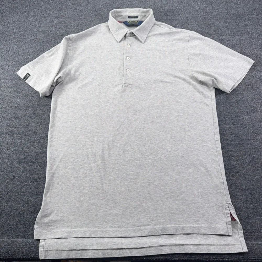 Polo Golf Ralph Lauren Mens Gray Stretch Lisle Pima Cotton Polo Shirt Size M